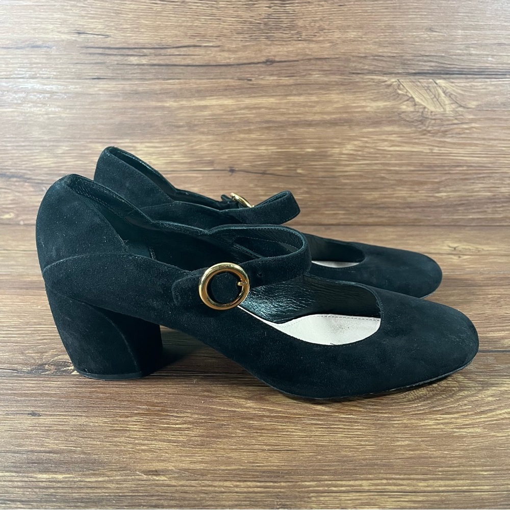 PRADA Black Suede Mary Jane Pumps Heels Women’s Size 10.5 (40.5) Shoes Block‎ - Picture 11 of 11